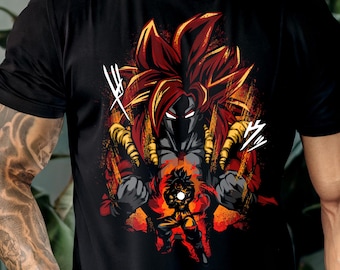 Koszulka Anime Fusion Streetwear | Koszulka z grafiką Fiery Power