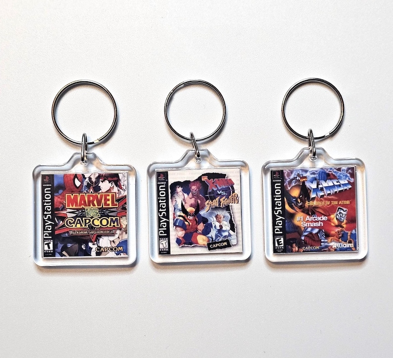 PS1 Fighting Game Keychain – Tekken, Mortal Kombat, Street Fighter, Marvel vs Capcom | Retro PlayStation Keychain | Choose Your Game image 4