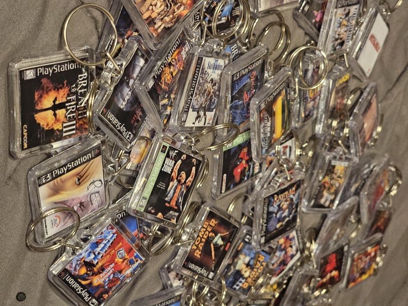 PS1 Fighting Game Keychain – Tekken, Mortal Kombat, Street Fighter, Marvel vs Capcom | Retro PlayStation Keychain | Choose Your Game image 11