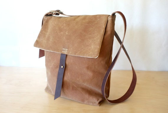 Items similar to Waxed Canvas Book Bag // Shoulder Bag // Blush Brown // Purse on Etsy