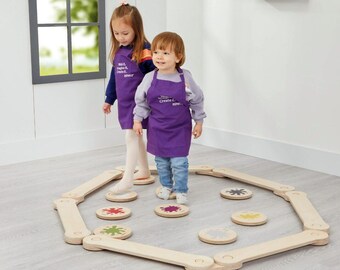 Modular Balance Beam in Natural Wood – 6-piece Montessori Set for Motor ...