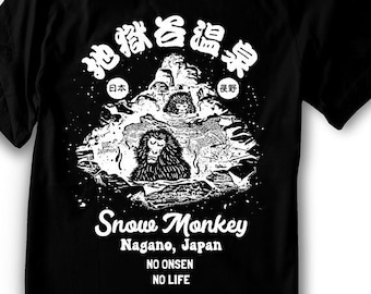 Nagano T-shirt Japan Snow Monkey Onsen Shirt Jigokudani - Men