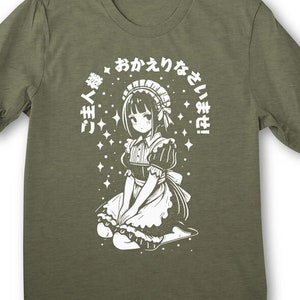 Anime Maid Cafe Girl Shirt Akihabara Manga Japan Japanese  - Men -   sizes -  Hand Screenprinted