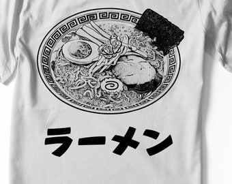 Ramen T-shirt Japanese Tshirt - Men Sizes - Hand Screenprinted - Etsy