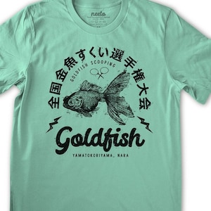 Maglietta Goldfish T-shirt Kingyo Maglietta Scooping Koi fish Giapponese - Taglie Uomo - Donna - Serigrafata a mano