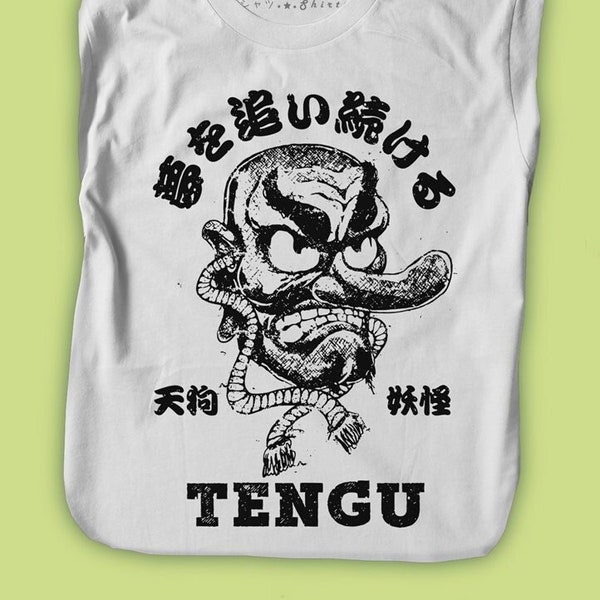 Tengu Shirt Japan Yokai Oni Japanese Shirt - Men sizes -  Hand Screenprinted