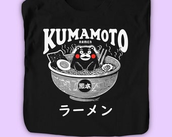 Kumamoto Ramen T-Shirt Kumamon Shirt Ramen Noodles Shirt Kawaii Japan Japanese  - Men -   sizes -  Hand Screenprinted
