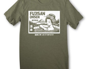Fujisan Onsen T-shirt, Japan Mt Fuji Shirt ,hot Spring Shirt