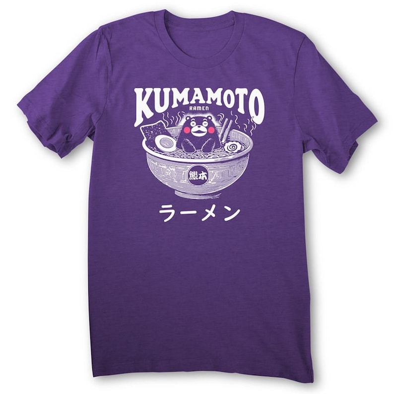 Kumamoto Ramen T-Shirt Kumamon Shirt Ramen Noodles Shirt Kawaii Japan Japanese - Men - sizes - Hand Screenprinted image 2