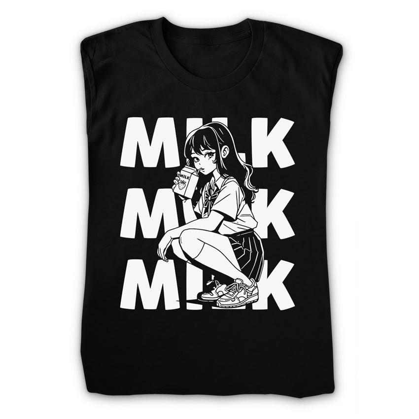 Milk Anime Girl T-shirt Japanese School Girl Shirt - Men - Sizes