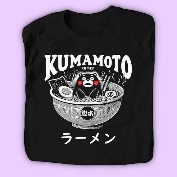 Kumamoto Ramen T-shirt Kumamon Shirt Ramen Noodles Shirt Kawaii
