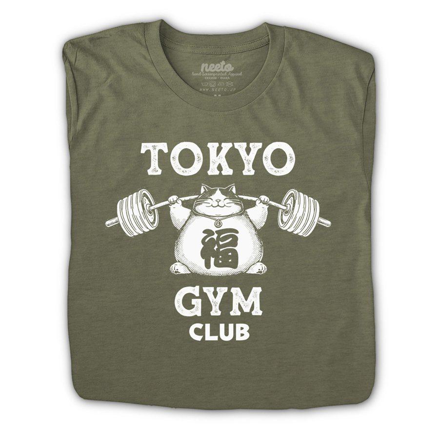 Cat T-shirt Gym Tokyo Japan Japanese T Shirt Bodybuilding Fitness