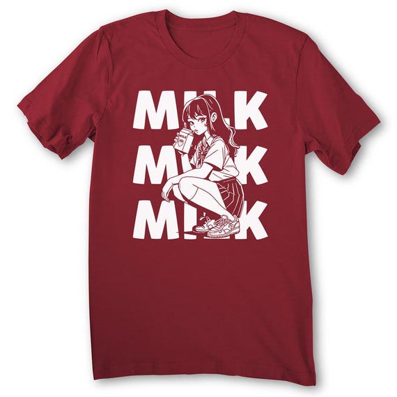 090 FR2 UME L/S Tee WHT “Milk Girl” Ver Milk Anime Girl T-shirt Japanese School Girl Shirt - Men - Sizes