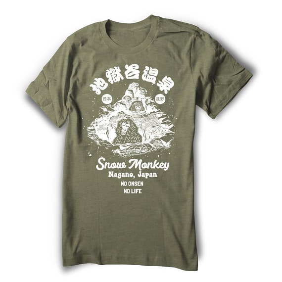 Nagano T-shirt Japan Snow Monkey Onsen Shirt Jigokudani - Men