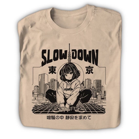 Anime Girl Shirt City Pop Tokyo T-shirt Manga Japanese - Men Sizes