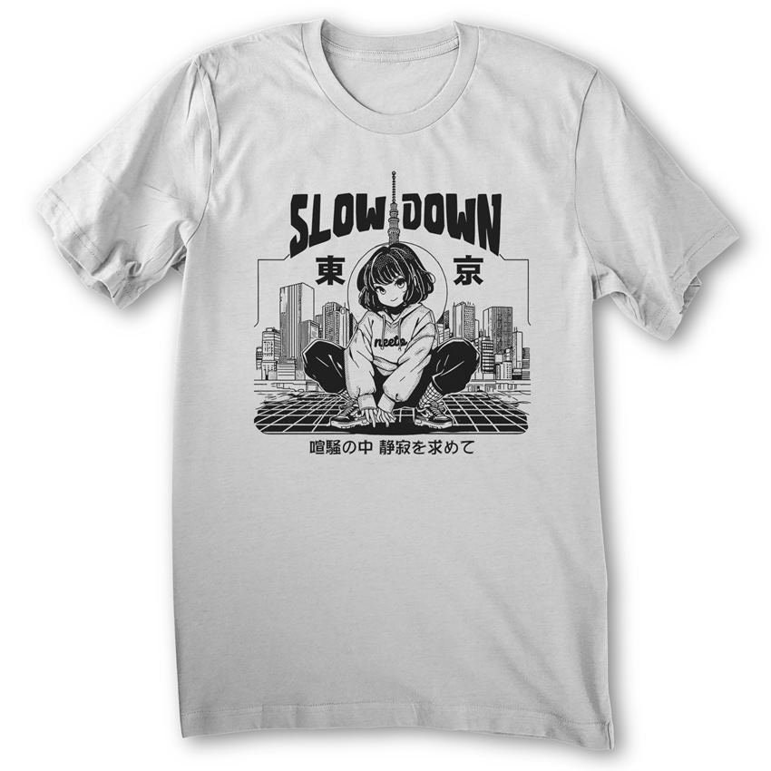 NICE SHOP TOKYO Tシャツ　Lサイズ Anime Girl Shirt City Pop Tokyo T-shirt Manga Japanese - Men Sizes