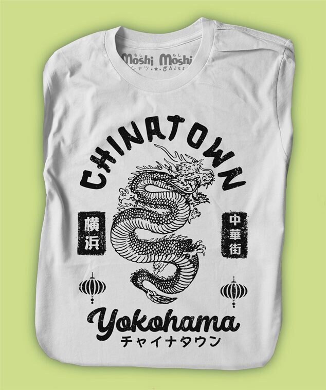 Chinatown Tshirt, Yokohama Japan Chinese Dragon Shirt Tokyo China