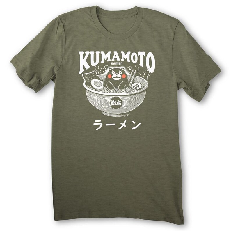 Kumamoto Ramen T-Shirt Kumamon Shirt Ramen Noodles Shirt Kawaii Japan Japanese - Men - sizes - Hand Screenprinted image 4