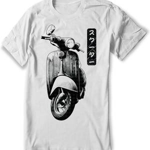 T-Shirt Scooter Moped Motor Scooter Shirt Moto bike Retro Vintage Mens - Women sizes -  Hand Screenprinted