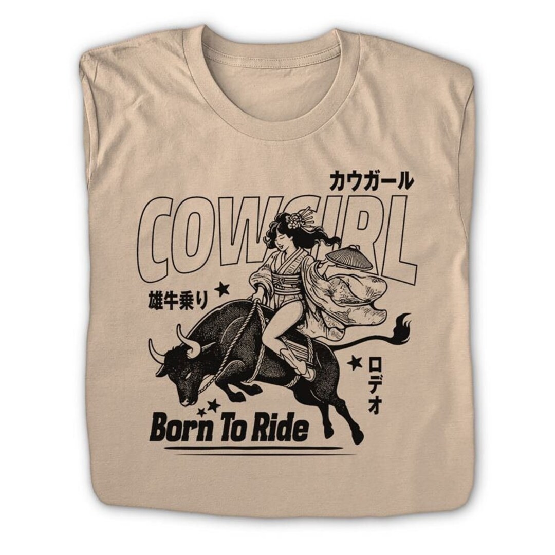 Cowgirl T-shirt Western Asian Bull Riding Shirt Rodeo Rider Tee - Men ...