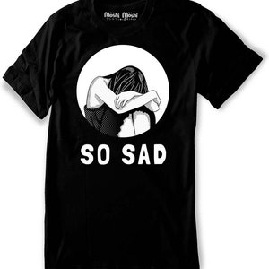 Anime Shirt | Aesthetics Shirts | Anime Sad Girl | Japan Shirt | Manga Shirt | Japanese shirt | - Men - Women sizes -  Hand Screenprinted