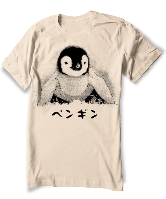Penguin T shirt Baby Emperor Penguin Cute Shirt Men Sizes Hand Screenprinted Etsy Ireland