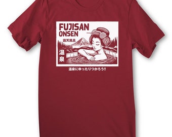 Fujisan Onsen T-shirt, Japan Mt Fuji Shirt ,hot Spring Shirt
