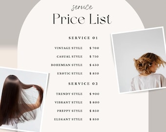 Price list template (can be used for any business)