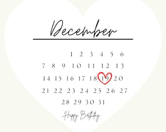 Heart cake calendar image *fully customizable*