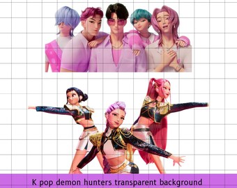 K-pop demon hunters transparent background images