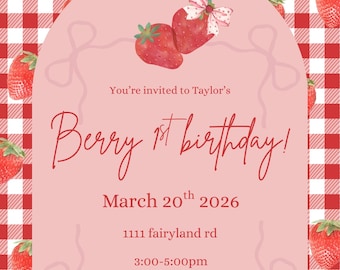 Berry 1st birthday invite