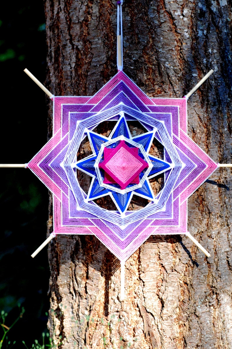 Yarn Mandala Diy Cotton Candy 24 inch yarn mandala god's eye ojo de dios | Etsy