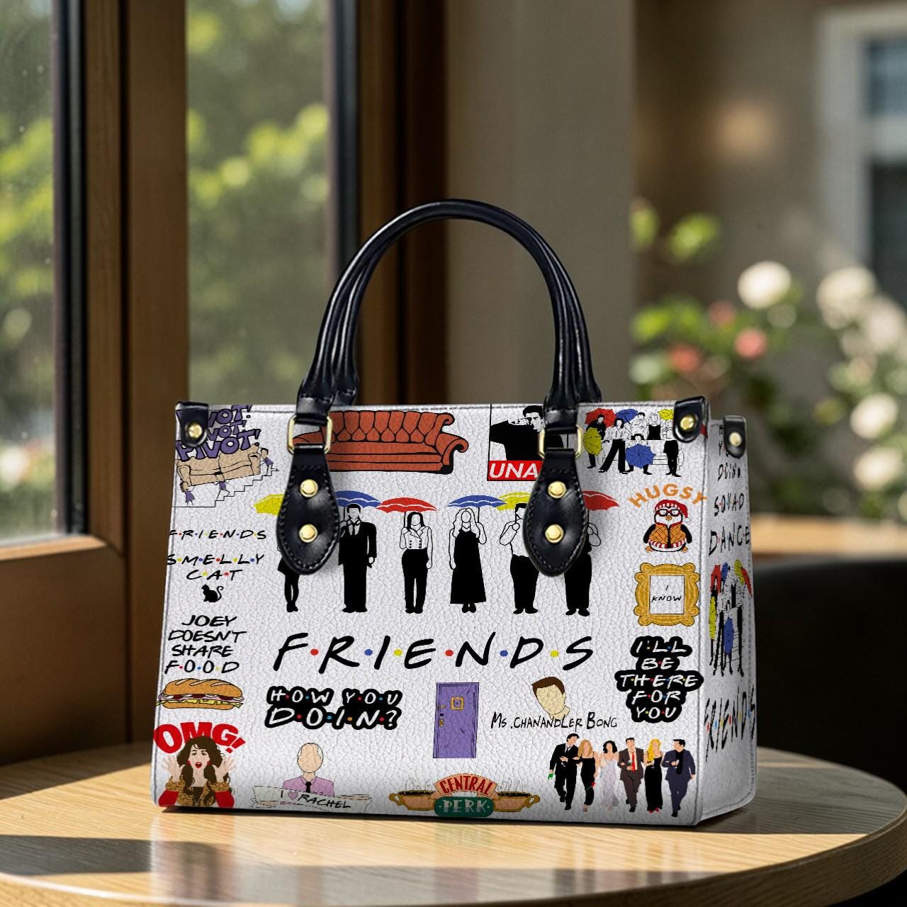 Discover Friends TV Show Leather Handbag Vintage Crossbody Bag