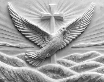 3D Illusion 40 File Bundle- Christian Relief Engraving File, Dove of Peace  for Glowforge