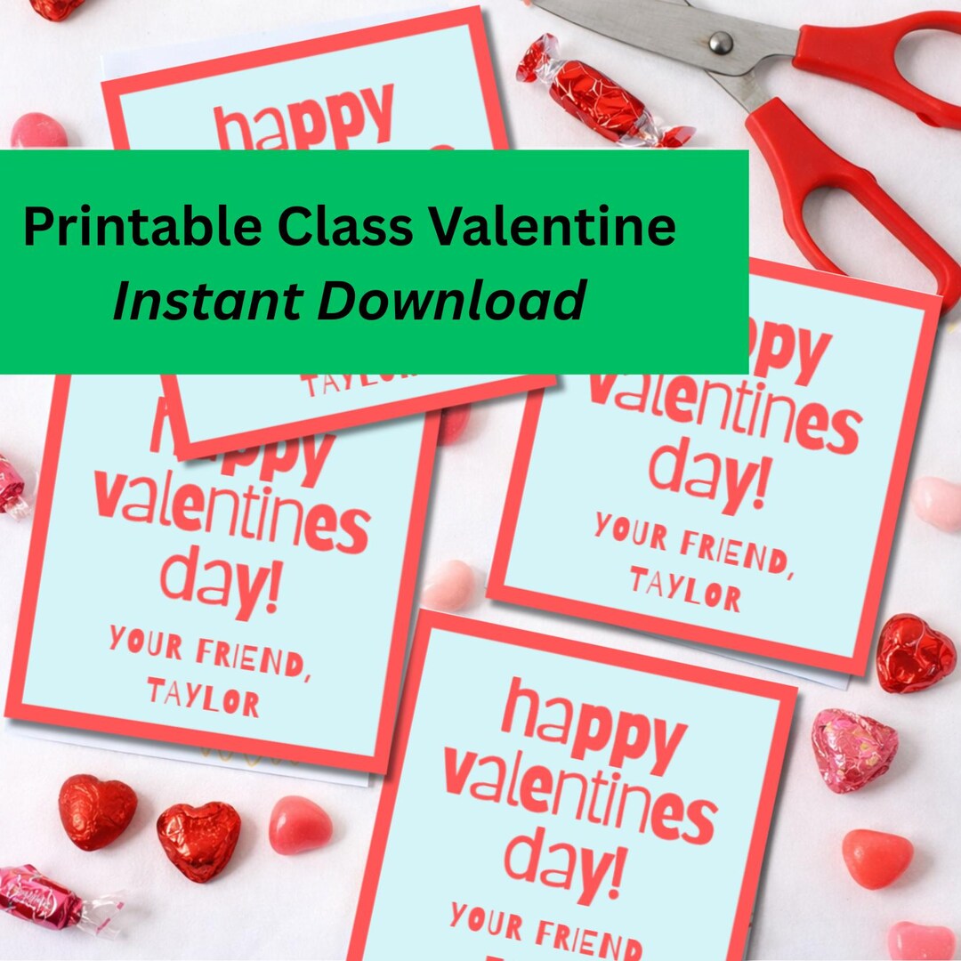 Printable Classroom Valentines - Happy Valentine's Cards for Kids ...