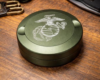 Recipiente de aluminio para nicotina, lata de metal grabada con láser, estuche de bolsillo para tabaco, estuche de almacenamiento EDC, lata de snus duradera, regalo