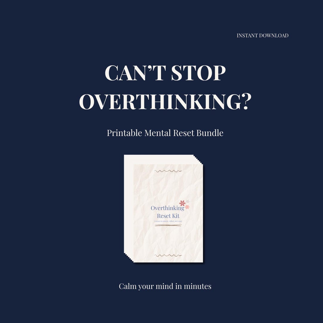 Overthinking Reset Bundle Printable | Anxiety Relief Journal | Mind ...