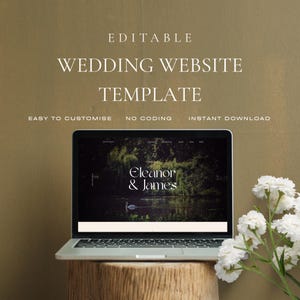 Editable Wedding Website Template - Elegant, Neutral, Romantic Design