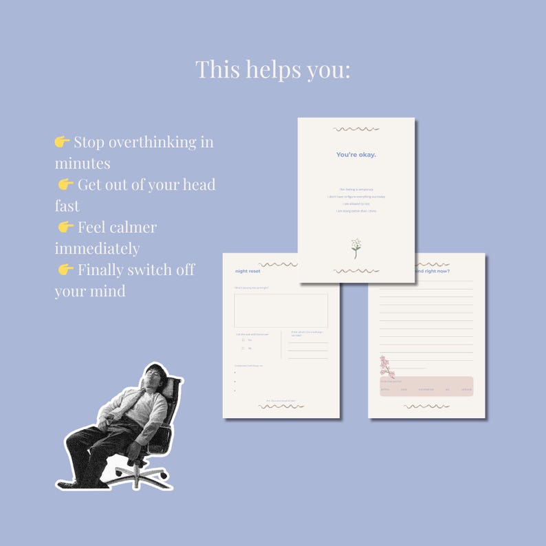 Overthinking Reset Bundle Printable | Anxiety Relief Journal | Mind ...