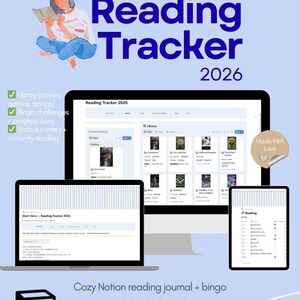Notion Template Reading Tracker | Book Journal | TBR Organizer | Reading Log | BookTok Gift | Digital Planner