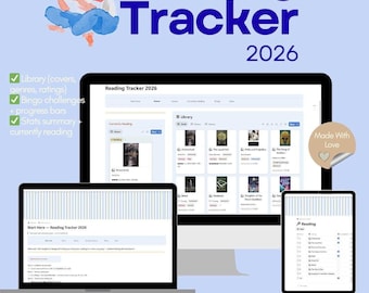 Notion Vorlage Lesetracker | Buch Journal | TBR Organizer | Leselogbuch | BookTok Geschenk | Digitaler Planer