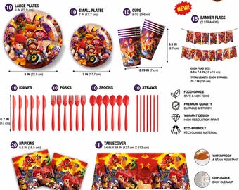 Ensemble d'articles de fête sur le thème Brawl Stars pour 8 personnes, décorations de vaisselle jetables