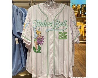Personalized Tinkerbell Baseball Jersey, Custom Name Number Pinstripe Shirt, Gift For Girl