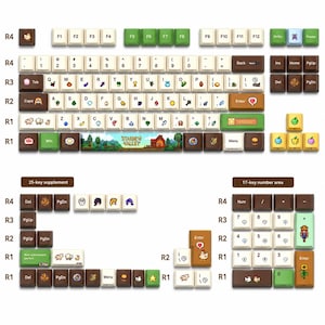 130 Pcs Valley Pixel Keycaps Cherry/MOA Profile Side Backlit MX Switch Mechanical Keyboards