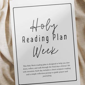 Holy Week Devotional | Easter Week | Bible Study Reading Plan | Printable PDF