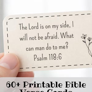 Tarjetas de versículos bíblicos imprimibles / Tarjetas con versículos inspiradores / 64 versículos para memorizar