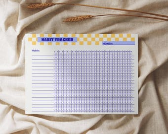 Habit Tracker | Monthly Routine Planner | 30-Day Tracking Planner | PDF