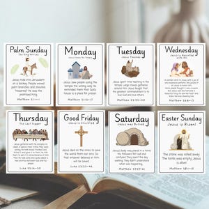 Holy Week Countdown | Easter Bible Story Cards | Printable Pdf
