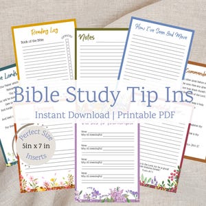 Bible Study Tip Ins Printable | Bible Inserts | Christian Journaling