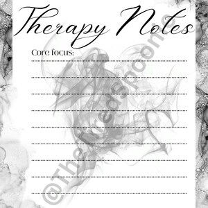 Therapy Notes Printable PDF Mental Health Worksheet Counseling Page Journal Insert Digital Download